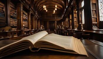 Open Book in a Grand Library photo