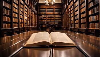 Open Book in a Library photo