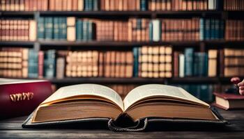 Open Book in a Library photo