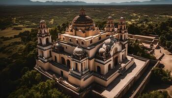 Aerial View of a Church with a Domed Roof photo
