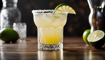 A Refreshing Margarita with a Lime Wedge photo