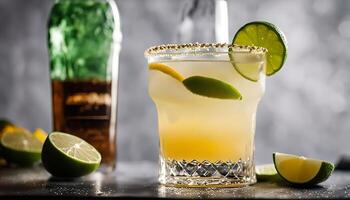 Refreshing Citrus Cocktail with Lime Garnish photo