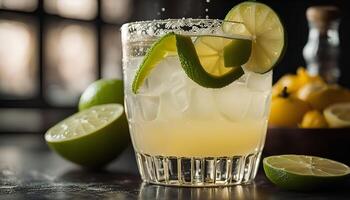 Refreshing Lime Cocktail with Salt Rim photo