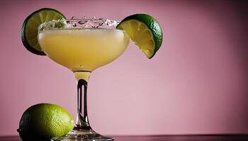 Margarita Cocktail with Lime Garnish photo
