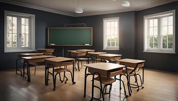 Empty Classroom Ready for Learning photo