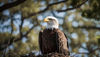 Majestic Bald Eagle in its Nest photo