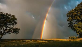 Rainbow Over a Field photo