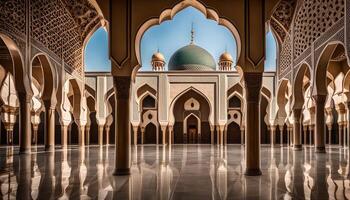 Mosque Courtyard with Arched Colonnades photo