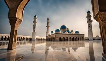 Mosque Courtyard View in the Middle East photo