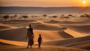 Sunrise in the African Desert photo