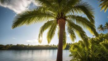 Palm Tree by the Tropical Lagoon photo