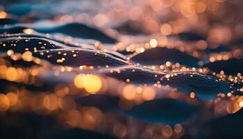 Water surface with sun shining in bokeh photo