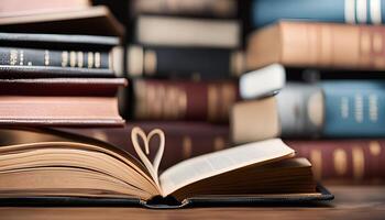Open Book with Heart Shaped Page photo