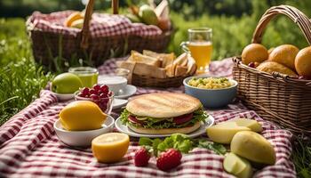 Summer Picnic on a Checkered Blanket photo