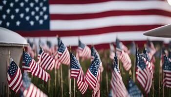 americano banderas mostrando patriotismo foto