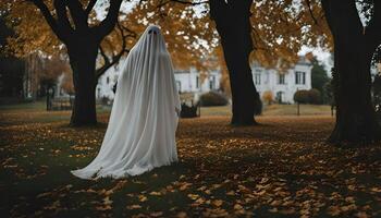 Ghostly Figure in Autumnal Setting photo