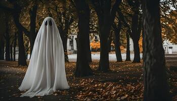 Ghostly Figure in a Forest photo