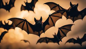 Bats Flying in the Twilight Sky photo