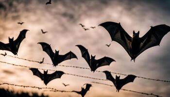 Bats Flying in the Twilight photo