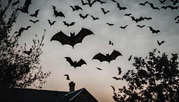 Bats Flying in the Twilight photo