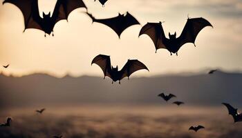 Bats Flying at Dusk photo