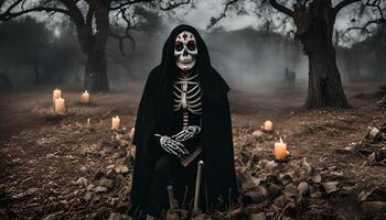 Skeleton in a Forest Setting photo