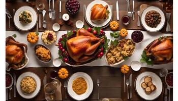 Thanksgiving Feast on a Table photo