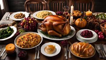 Thanksgiving Feast Table Setting photo
