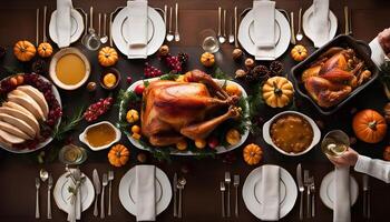 Thanksgiving Feast Table Setting photo