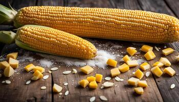 Fresh Corn on the Cob with Kernels and Sugar photo