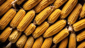 A Close-Up View of Fresh Corn on the Cob photo