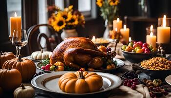 Thanksgiving Feast Table Setting photo