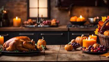 Thanksgiving Feast Table Setting photo