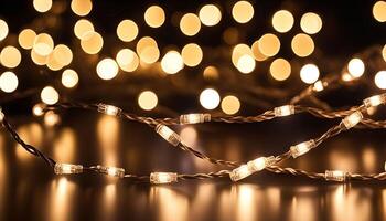 Warm White String Lights with a Bokeh Background photo