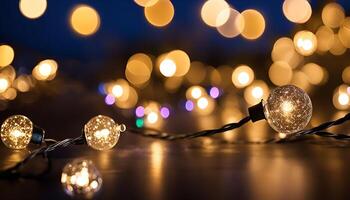 String Lights A Close-Up of Glowing Bulbs photo