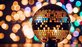 Disco Ball With Bokeh Lights photo