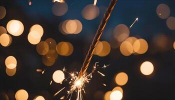 Sparkler with Bokeh Background photo