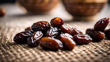 Dates on a Rustic Table photo