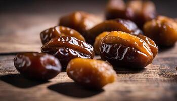 Dates on Wooden Table photo