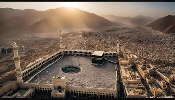 Aerial View of the Kaaba in Mecca photo