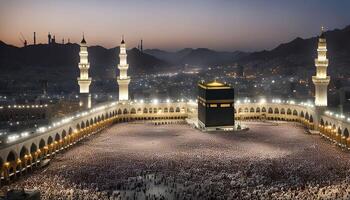 Aerial View of the Kaaba in Mecca photo