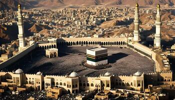 Aerial View of the Kaaba in Mecca photo