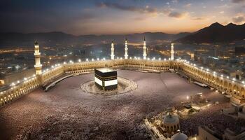 Aerial View of the Kaaba in Mecca photo