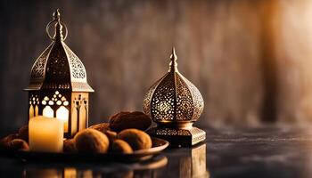 Ornate Lanterns with Dates for Ramadan photo