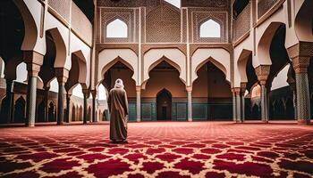 Man Praying in a Mosque photo