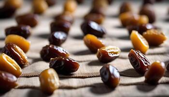 Close-up of Dates on a Rustic Surface photo
