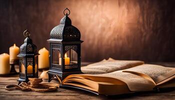 Ramadan Lanterns and Open Book photo
