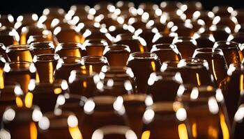 A Close-up View of a Array of Glass Bottles photo