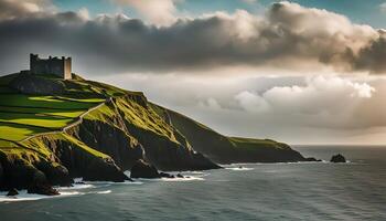 Ancient Castle on a Rugged Coast photo