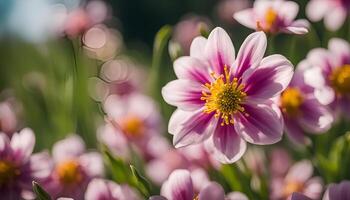 Pink Dahlia Flower in Bloom photo